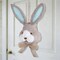 15-Inch Easter Bunny Wreath – 3D Realistic Rabbit Head Door Decor for Indoor & Outdoor Spring Decorations